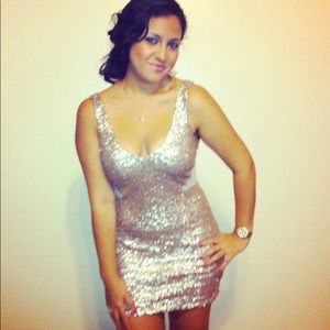 Bebe gold sequin dress